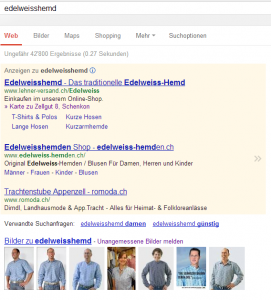 Google SERP mit Bildern